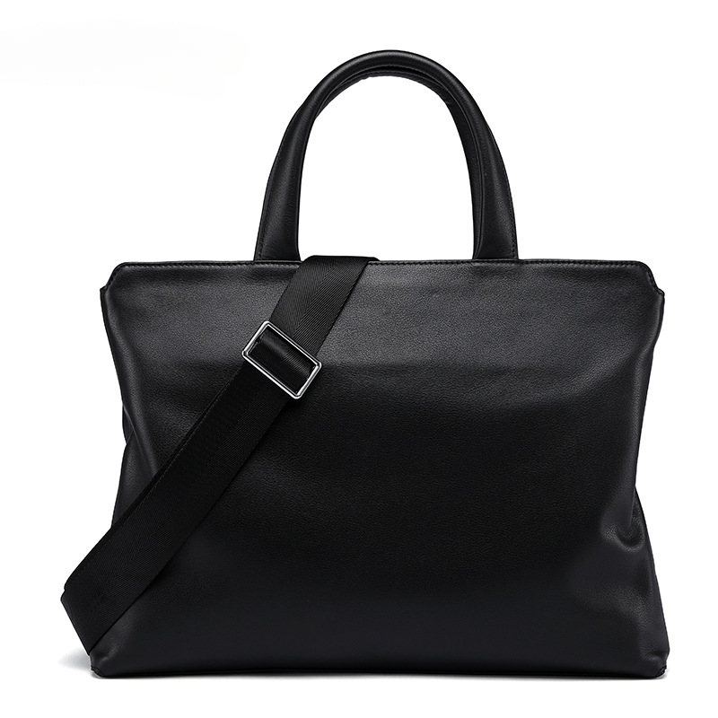 Men's Handbag Genuine Cow Leather Computer Bag Large Capacity Briefcase for Business Trips 